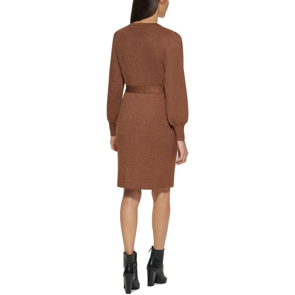 商品Calvin Klein|Womens Metallic Midi Sweaterdress,价格¥235-¥394,第4张图片详细描述