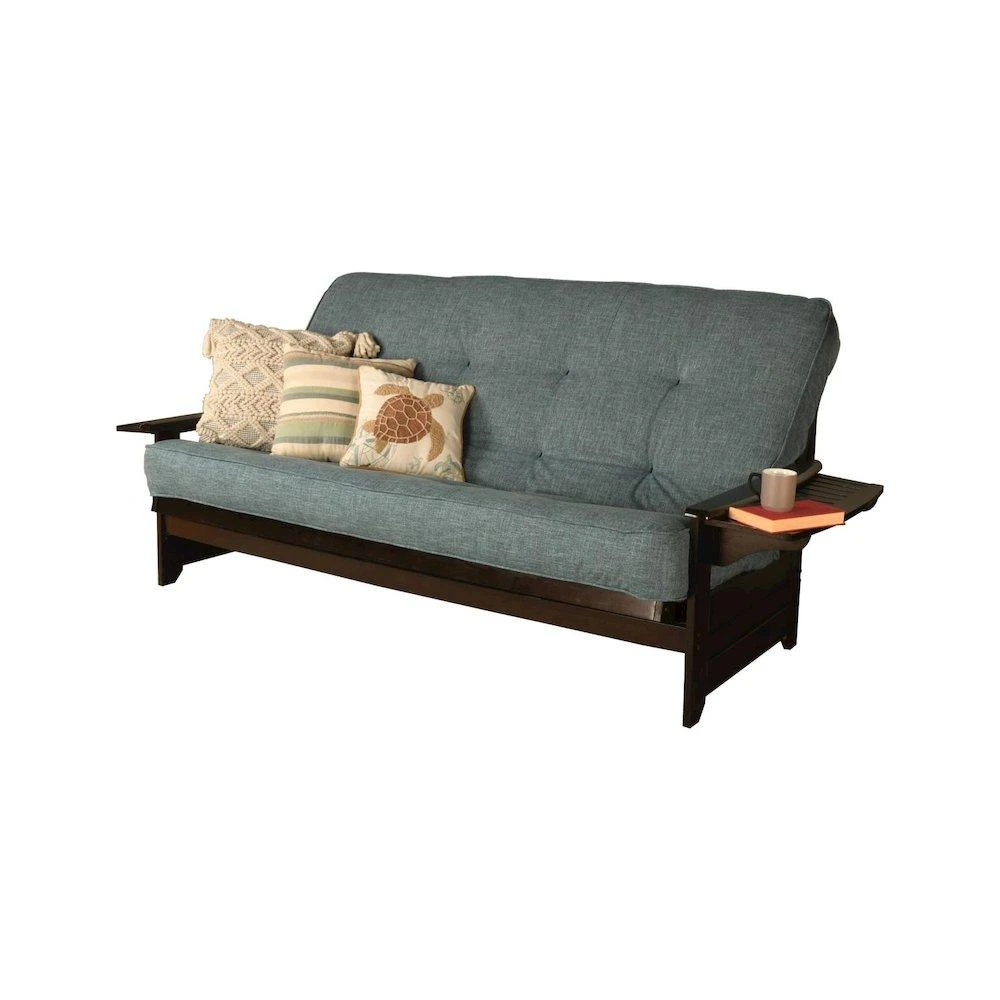 商品KODIAK|Phoenix Frame-Espresso Finish-Linen Aqua  Mattress-Storage Drawers,价格¥10413,第1张图片详细描述