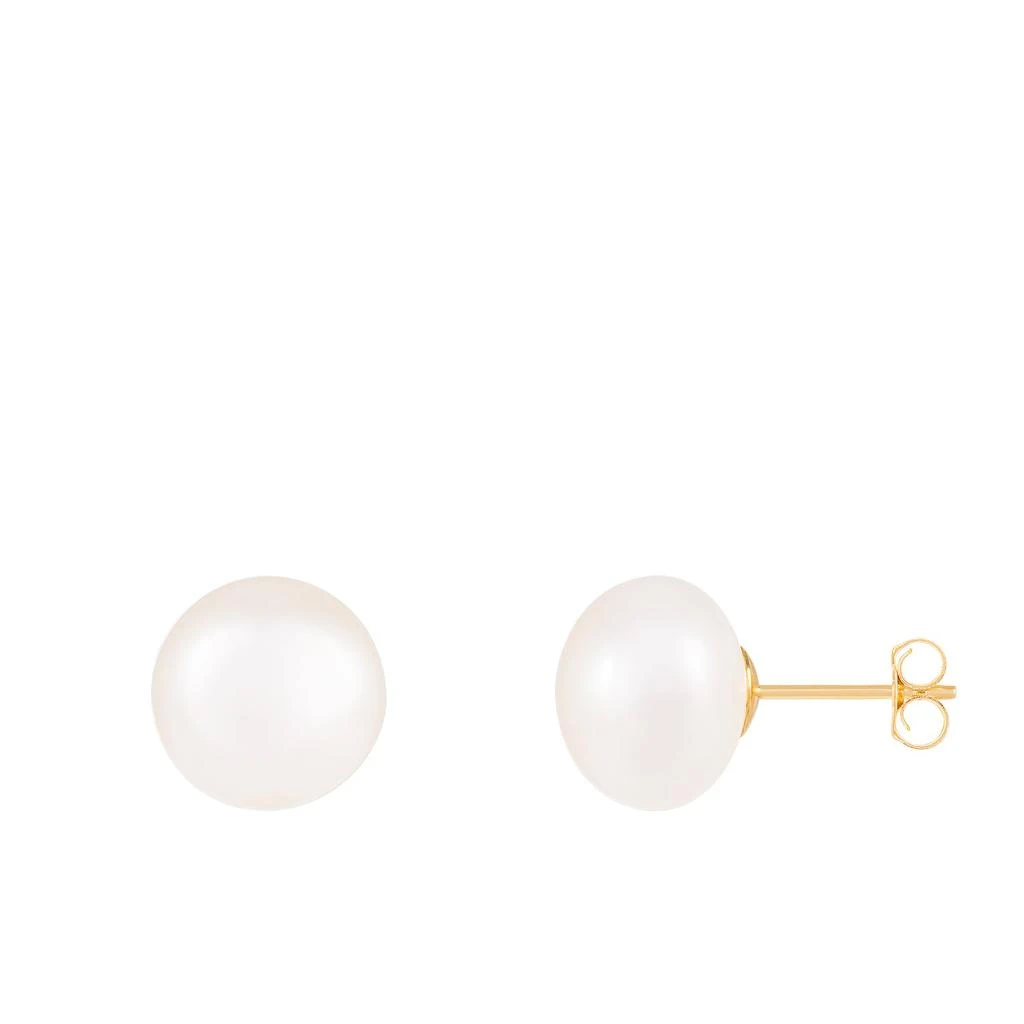 商品Splendid Pearls|14k Yellow Gold 10-11mm Freshwater Pearl Stud Earrings.,价格¥274,第4张图片详细描述