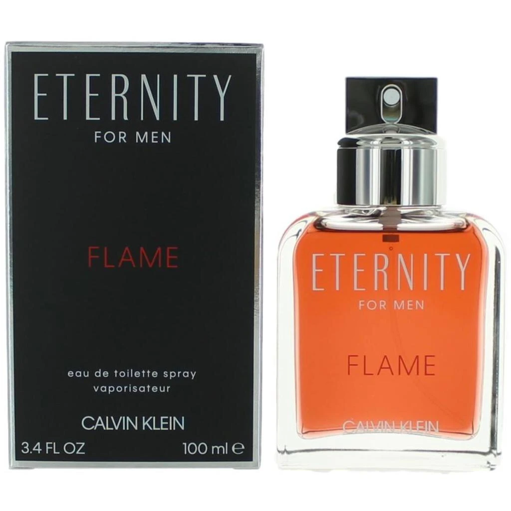 商品Calvin Klein|Calvin Klein Men's Eau De Toilette Spray - Eternity Flame Aromatic Notes, 3.4 oz,价格¥277,第1张图片