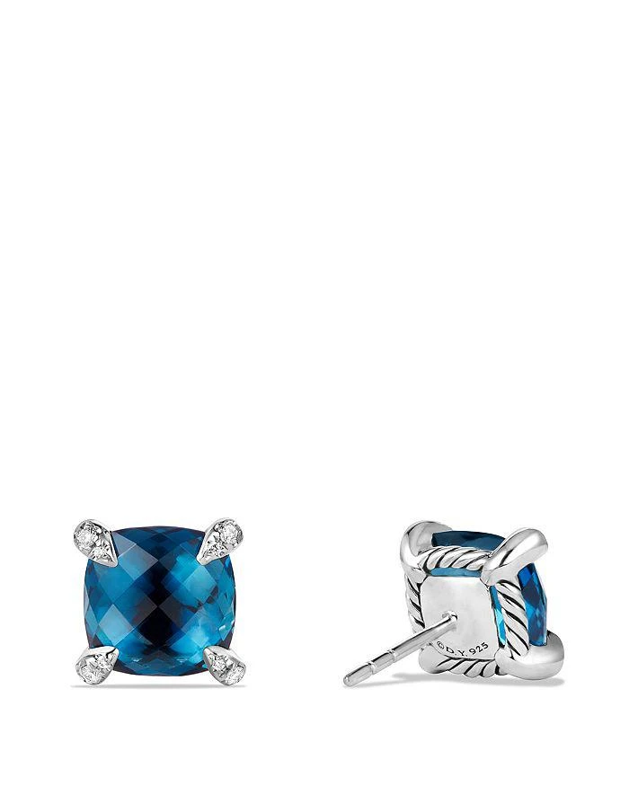 商品David Yurman|Châtelaine Earrings with Hampton Blue Topaz and Diamonds,价格¥7662,第2张图片详细描述