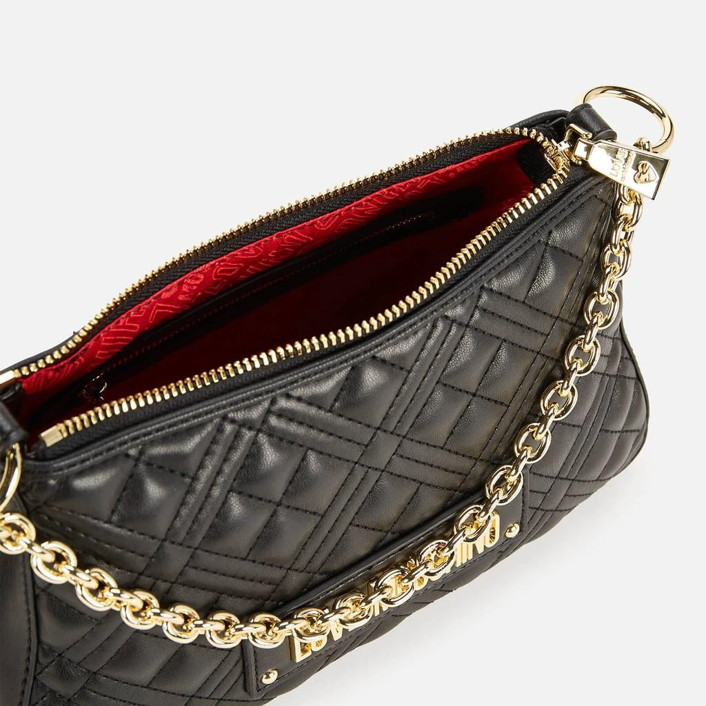 商品Moschino|Love Moschino Women's Quilted Chain Shoulder Bag - Black,价格¥879,第5张图片详细描述