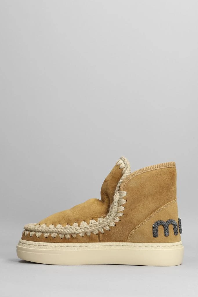 商品Mou|Mou Eskimo Sneaker Bold Low Heels Ankle Boots In Beige Suede,价格¥2345,第3张图片详细描述