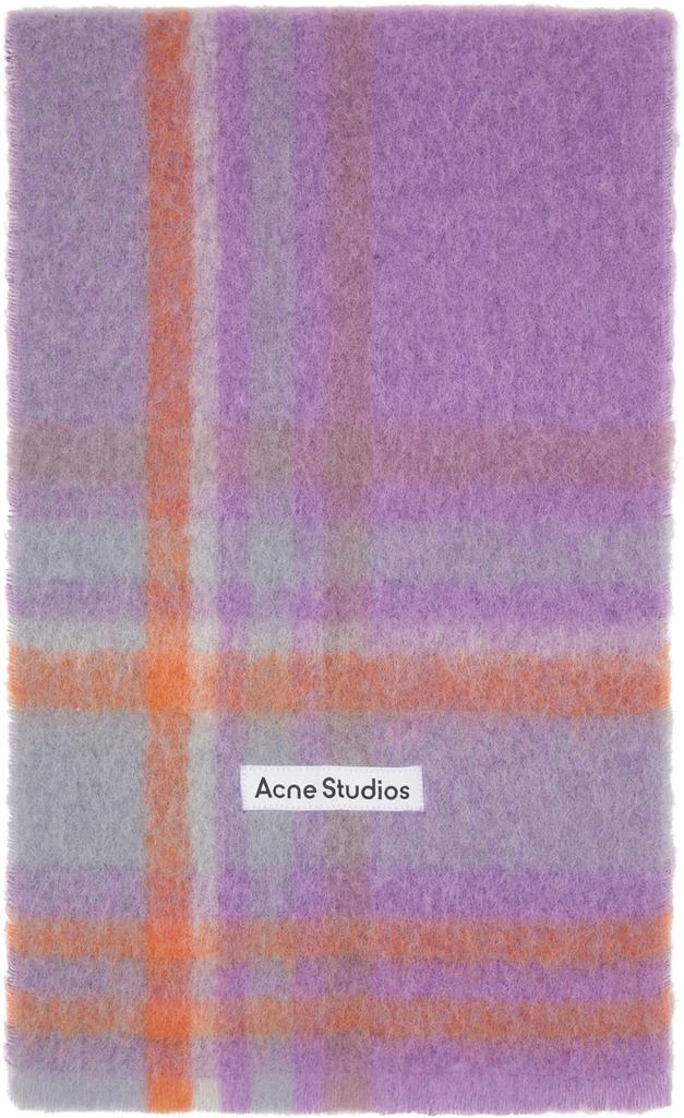 商品Acne Studios|Purple Check Logo Scarf,价格¥1448,第1张图片