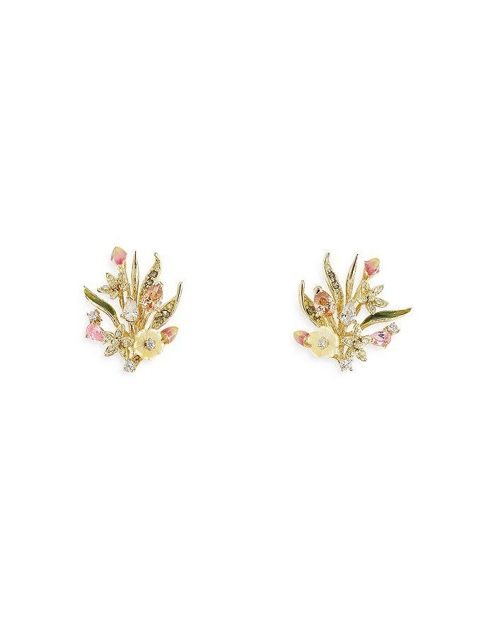 商品Anabela Chan|18K Yellow Gold Plated Sterling Silver English Garden Simulated Gemstone & Diamond Posie Earrings,价格¥10226,第4张图片详细描述