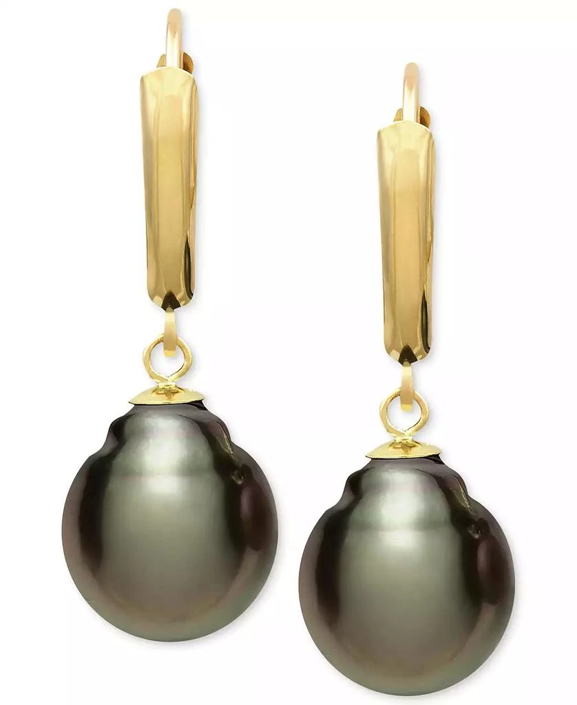 商品Belle de Mer|Tahitian Pearl (10mm) Leverback Earrings in 14k Gold,价格¥3169,第1张图片