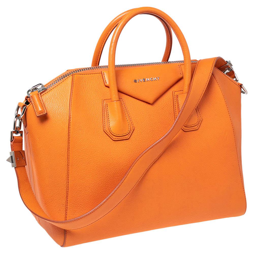 Givenchy Orange Leather Medium Antigona Satchel商品第3张图片规格展示