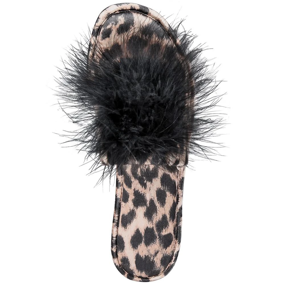 商品INC International|Women's Cheetah Pom Slides, Created for Macy's,价格¥178,第4张图片详细描述