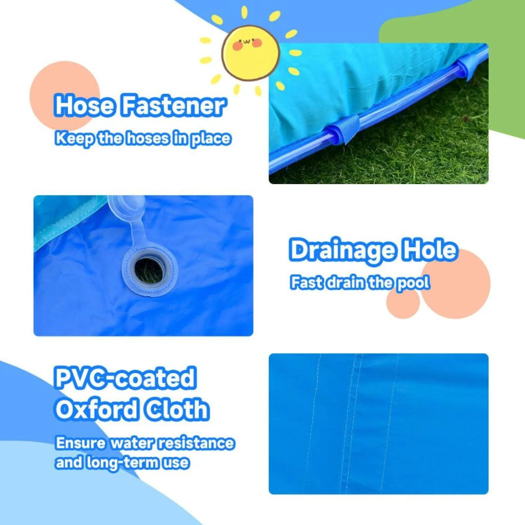 商品Hivvago|Inflatable Waterslide Bounce House with Upgraded Handrail without Blower,价格¥4936,第4张图片详细描述