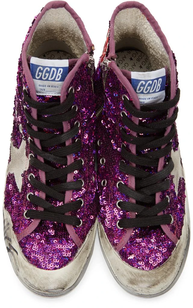 商品Golden Goose|Purple Sequin Francy Penstar Sneakers,价格¥4668,第5张图片详细描述