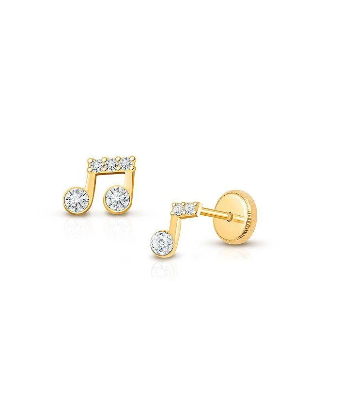商品Tiny Blessings|Girls' 14K Gold Magical Music Notes Studs Screw Back Earrings - Baby, Little Kid, Big Kid,价格¥1117,第1张图片