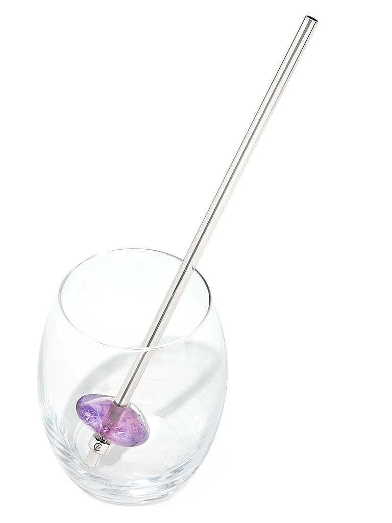 商品Gem-Water|Amethyst Crystal Stainless Steel Straw,价格¥254,第3张图片详细描述
