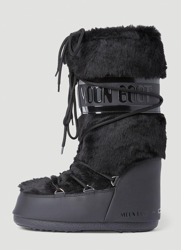 Icon Faux Fur Snow Boots in Black商品第3张图片规格展示