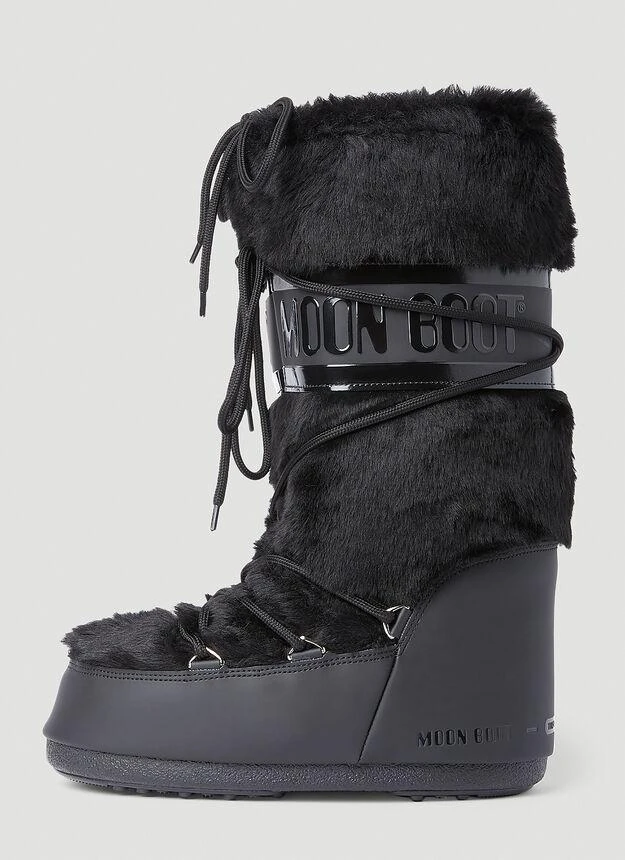 商品Moon Boot|Icon Faux Fur Snow Boots in Black,价格¥2673,第3张图片详细描述