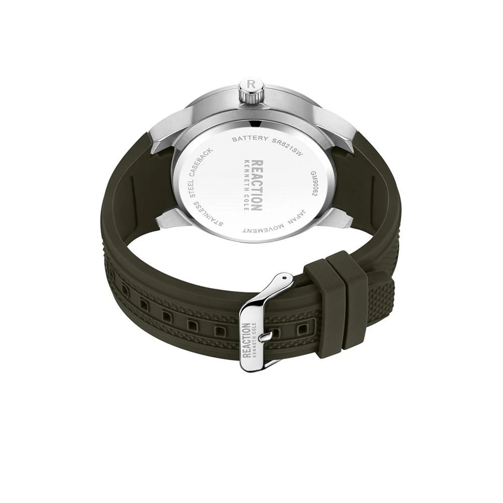 商品Kenneth Cole|Men's Sporty Three Hand Green Silicon Strap Watch, 49mm,价格¥569,第3张图片详细描述