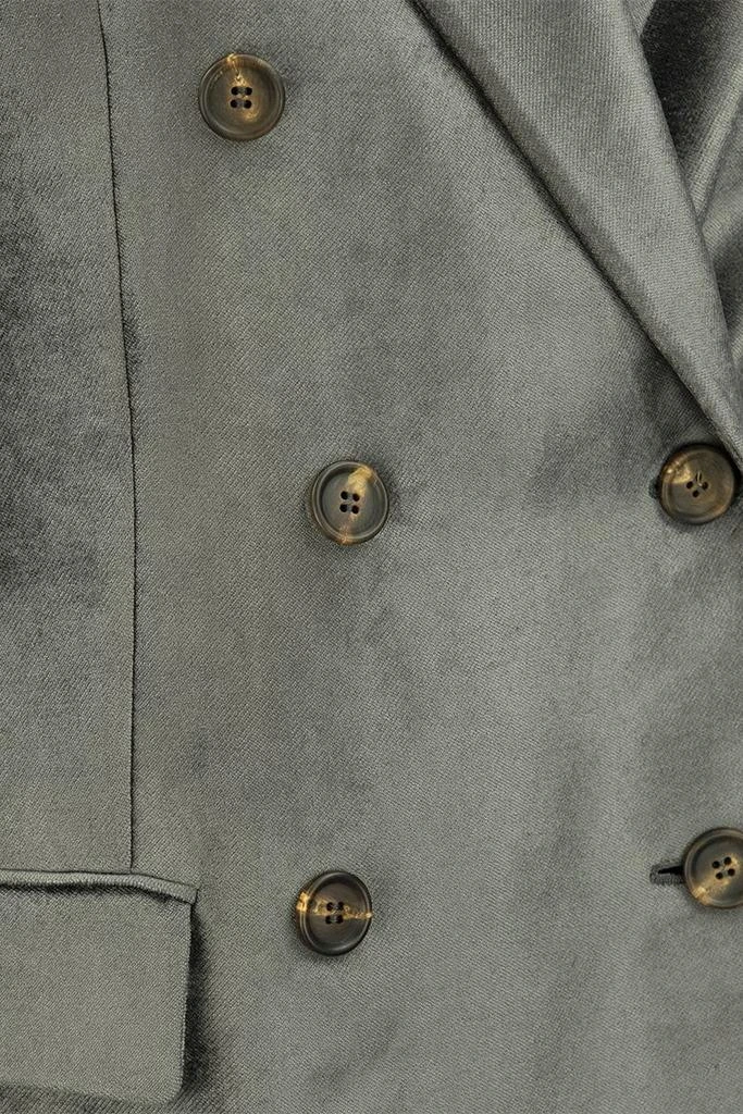 商品Brunello Cucinelli|BRUNELLO CUCINELLI Iridescent-effect viscose double-breasted Blazer,价格¥18399,第4张图片详细描述