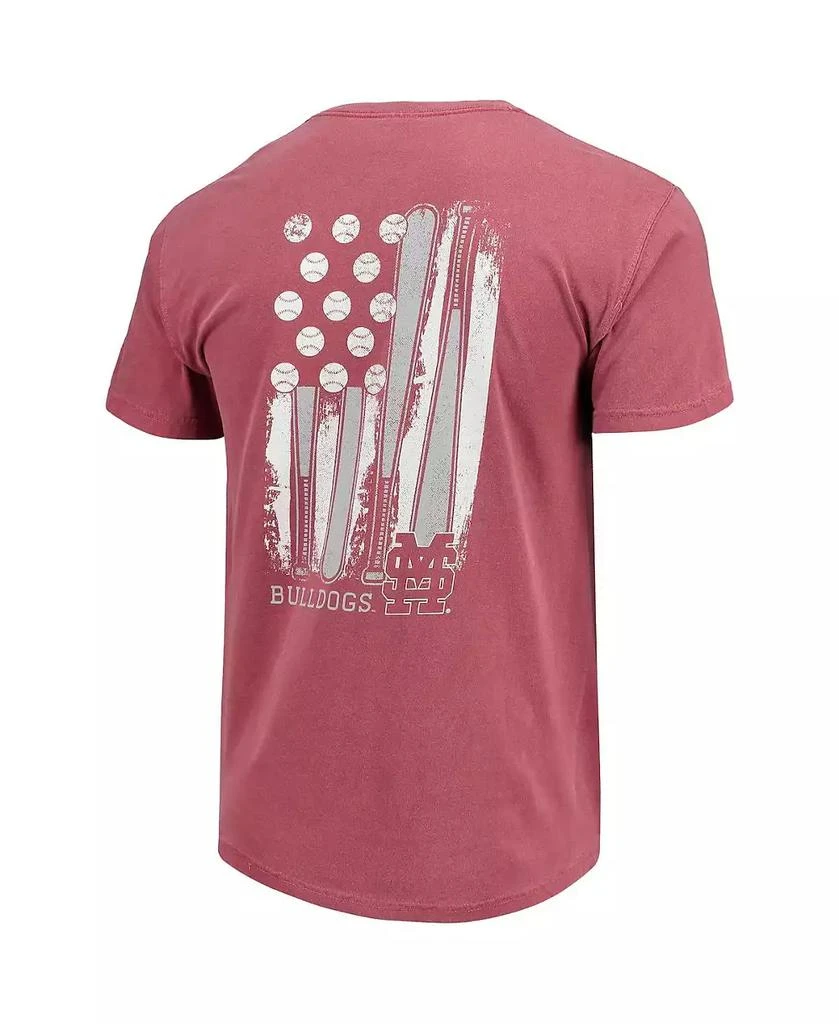 商品Image One|Men's Maroon Mississippi State Bulldogs Baseball Flag Comfort Colors T-shirt,价格¥238,第4张图片详细描述