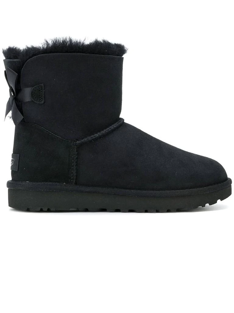 商品UGG|UGG Black Sheepskin Mini Bailey Bow Ii Boots,价格¥1540,第1张图片