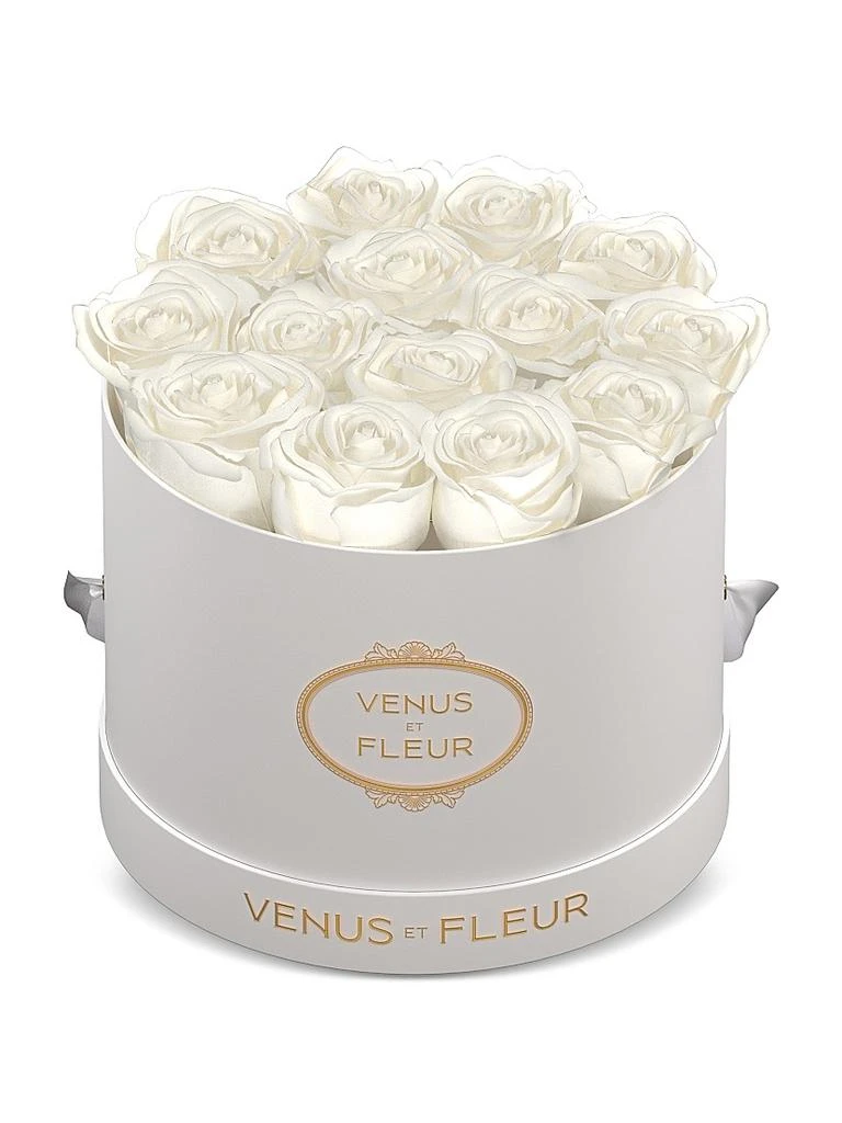 商品Venus ET Fleur|Classic Small Round Box with Pure White Roses,价格¥2219,第1张图片详细描述