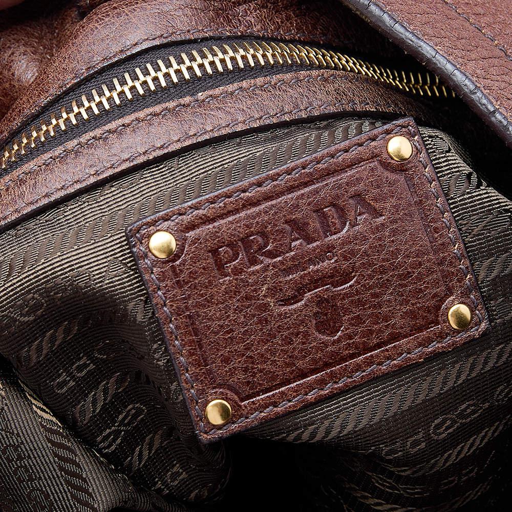 Prada Brown Cervo Leather Hobo商品第8张图片规格展示