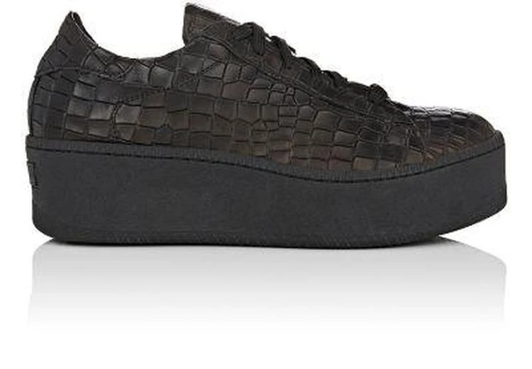 商品Barneys New York|Crocodile-Stamped Leather Platform Sneakers,价格¥968,第1张图片