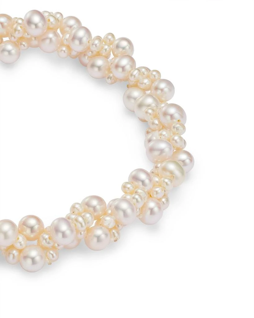 Cultured Freshwater Pearl Woven Bracelet in 14K White Gold, 3mm 商品
