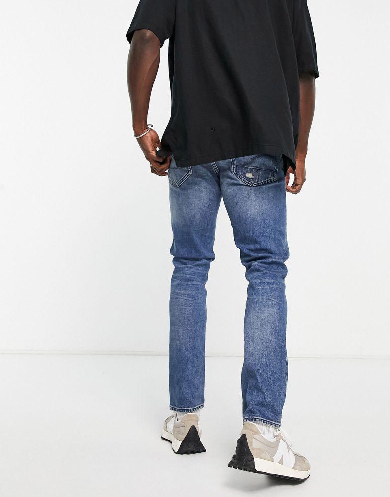 G-Star 3301 slim distressed jeans in mid wash商品第2张图片规格展示