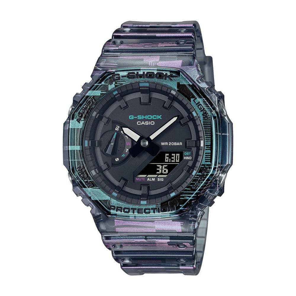 Men's Clear Gray and Purple Skeleton Resin Band Watch 45.4mm, GA2100NN-1A商品第1张图片规格展示