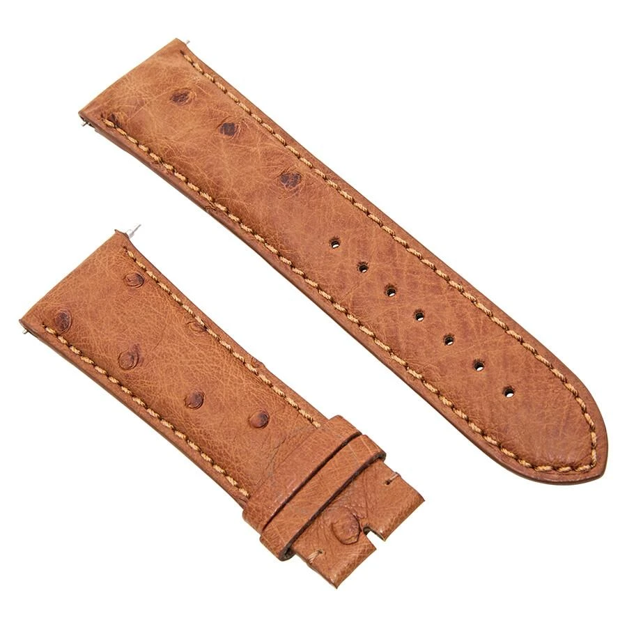 商品Hadley Roma|24 MM Matte Cognac Ostrich Leather Strap,价格¥298,第1张图片