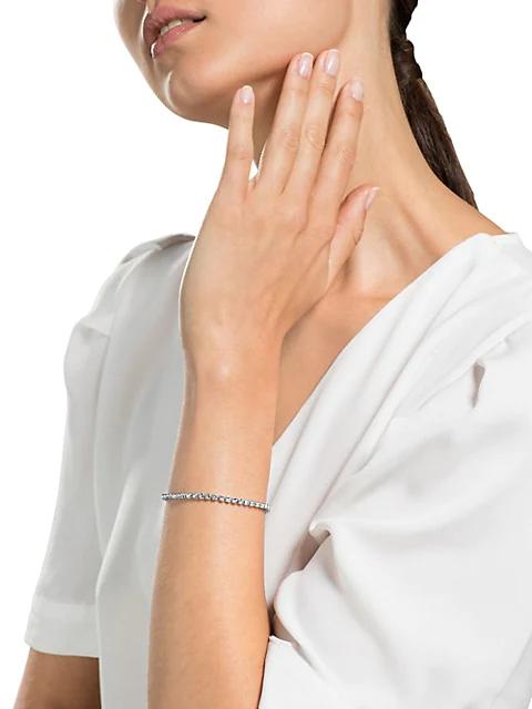 Emily Rhodium-Plated & Swarovski Crystal Tennis Bracelet商品第5张图片规格展示