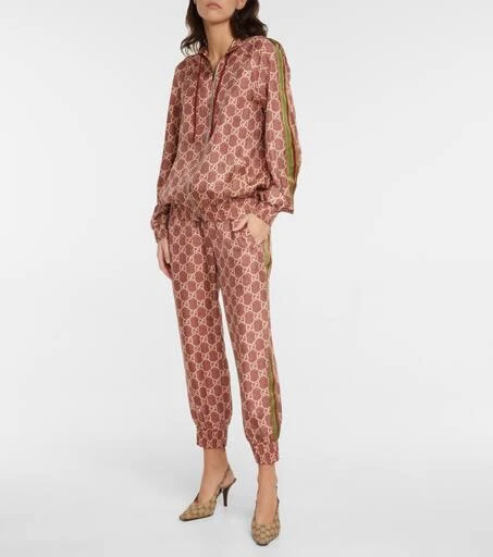商品Gucci|GG Supreme printed silk twill hoodie,价格¥15479,第2张图片详细描述