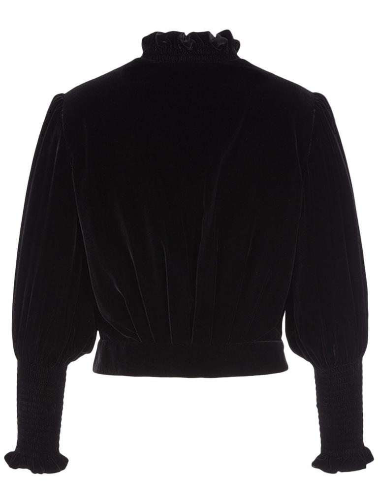 Viscose & Silk Cropped Zip-up Jacket商品第2张图片规格展示