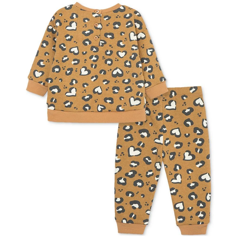 商品Little Me|Baby Girls 2-Pc. Leopard Heart Print Sweatshirt Set,价格¥171,第2张图片详细描述