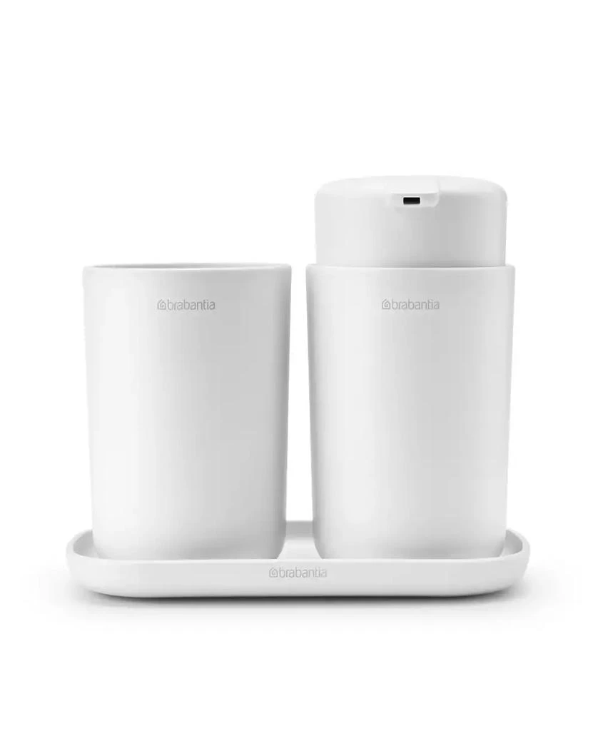 商品Brabantia|Renew Bathroom Accessory Set of  3 - Soap Dispenser, Toothbrush Holder and Tray,价格¥314,第1张图片