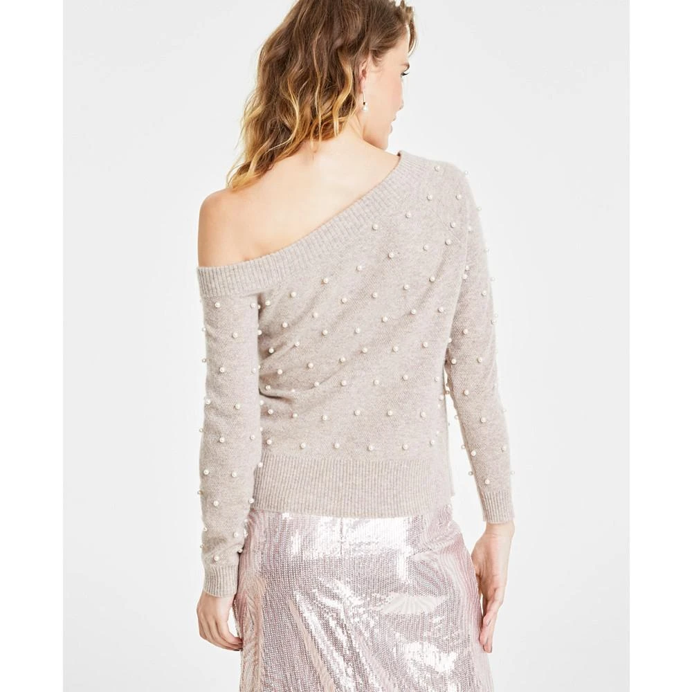 商品Charter Club|Women's 100% Cashmere Embellished One-Shoulder Sweater, Created for Macy's,价格¥690,第2张图片详细描述