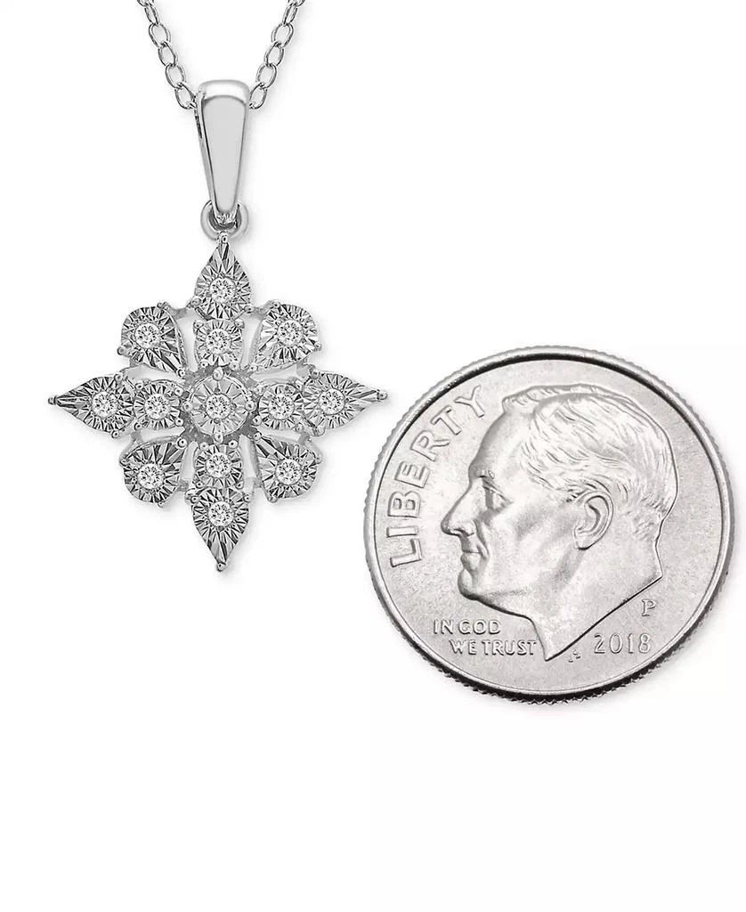 商品Macy's|Diamond Cluster 18" Pendant Necklace (1/10 ct. t.w.)  in Sterling Silver, Created for Macy's,价格¥245,第5张图片详细描述