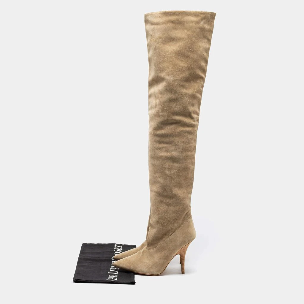 Yeezy Season 5 Beige Suede Over The Knee Length Pointed Toe Boots Size 39 商品