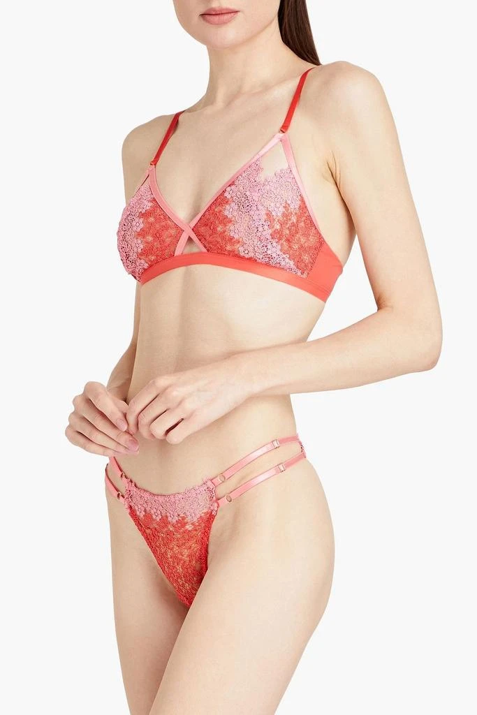 商品Cosabella|Veneto two-tone corded lace low-rise thong,价格¥129,第2张图片详细描述