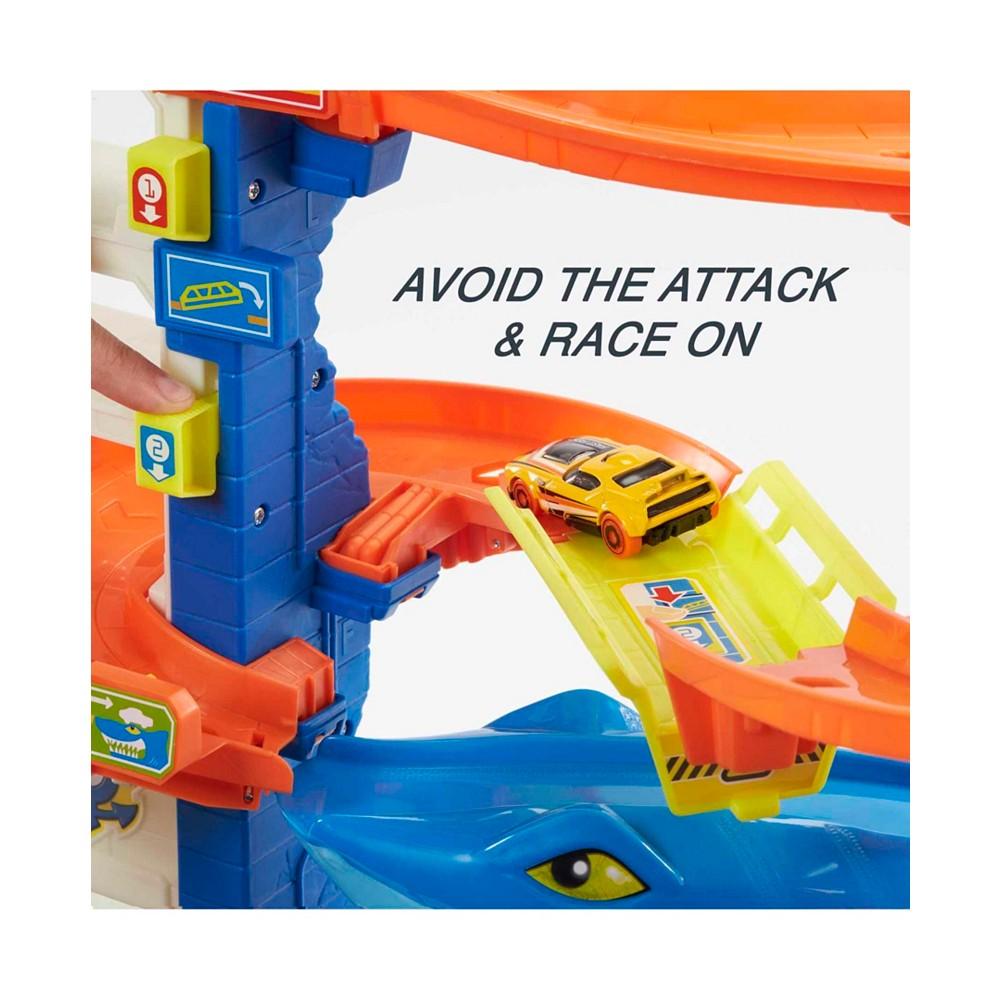 Track Set and 1:64 Scale Toy Car, City Shark Escape, Multi-Level Playset商品第5张图片规格展示