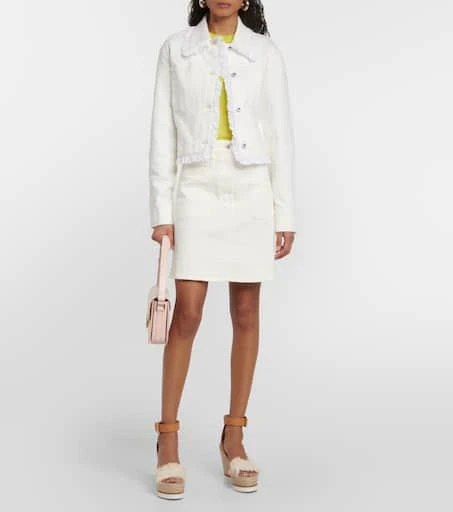 商品See by Chloé|Glyn帆布与皮革草编坡跟鞋,价格¥1962,第2张图片详细描述