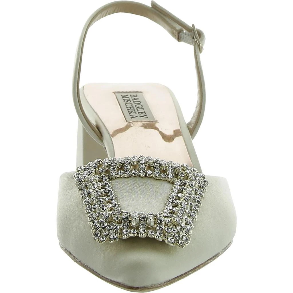 商品Badgley Mischka|EMMIE Womens Satin poi Slingback Heels,价格¥1008,第3张图片详细描述
