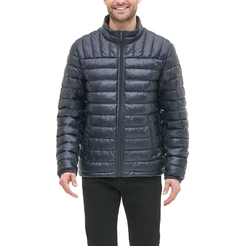 商品Tommy Hilfiger|Men's Quilted Faux Leather Puffer Jacket,价格¥590,第1张图片