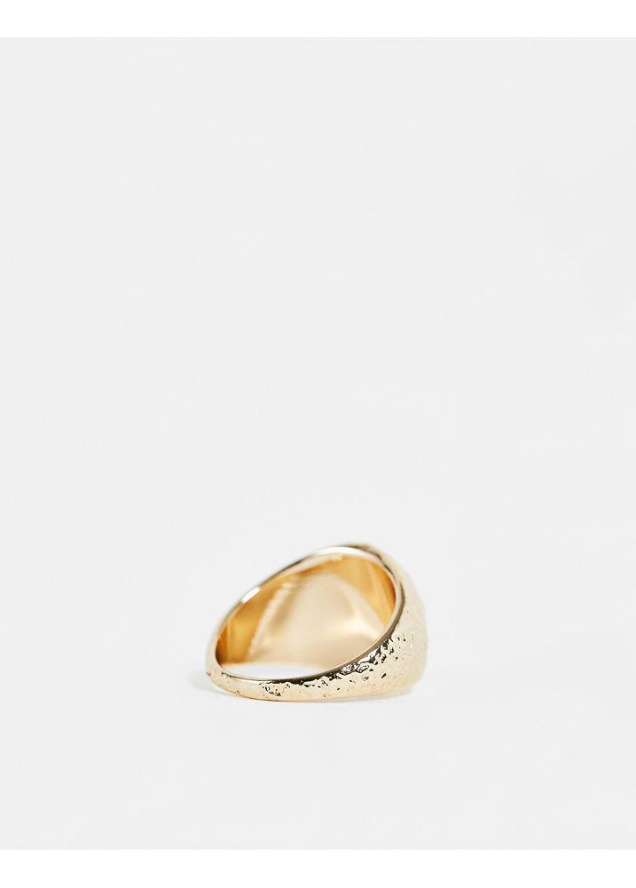 商品Topshop|Topshop faux pearl cross signet ring in gold,价格¥22,第2张图片详细描述