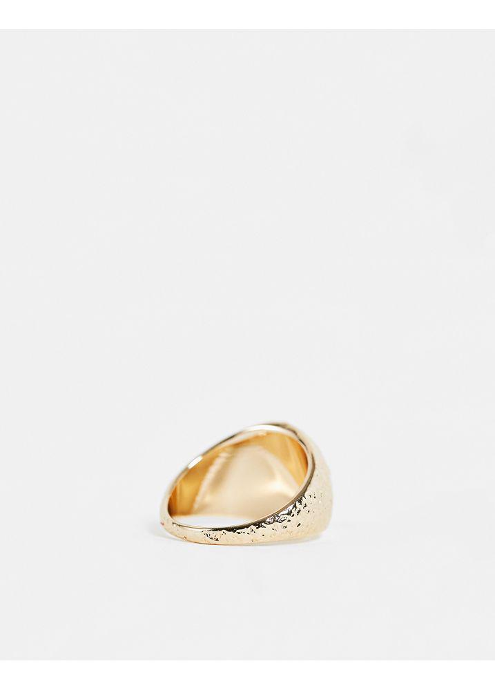 商品Topshop|Topshop faux pearl cross signet ring in gold,价格¥19,第4张图片详细描述