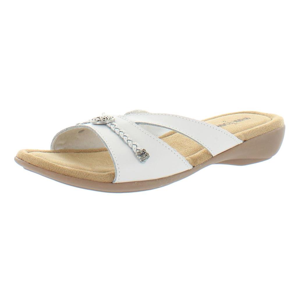 Minnetonka Womens Siesta Leather Braided Slide Sandals商品第1张图片规格展示