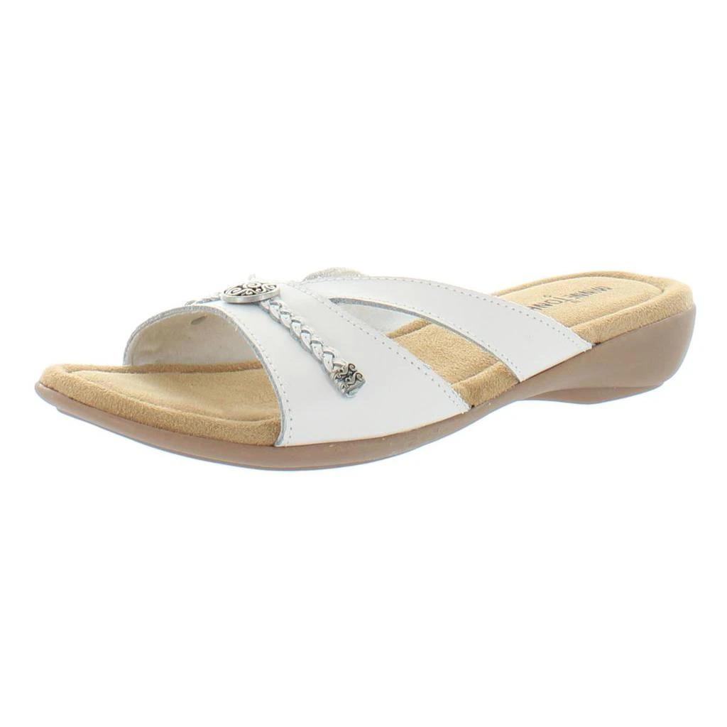 商品Minnetonka|Minnetonka Womens Siesta Leather Braided Slide Sandals,价格¥69,第2张图片详细描述