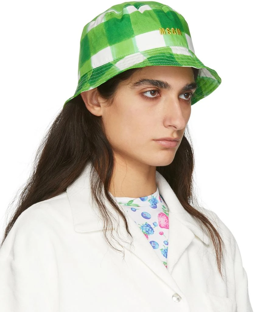 商品MSGM|Green Plaid Bucket Hat,价格¥557,第2张图片详细描述