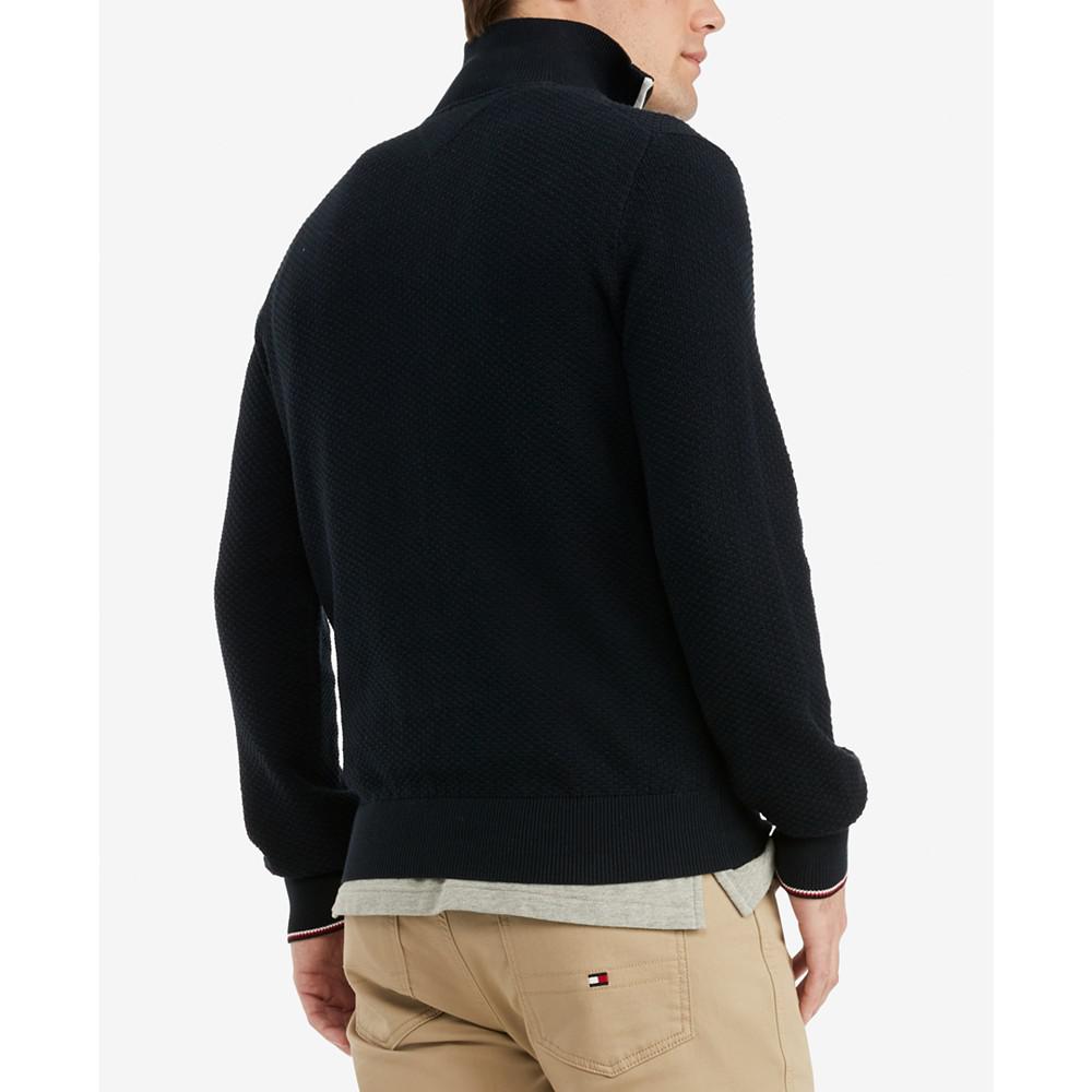Men's Big & Tall Manhattan Quarter Zip Sweater商品第2张图片规格展示