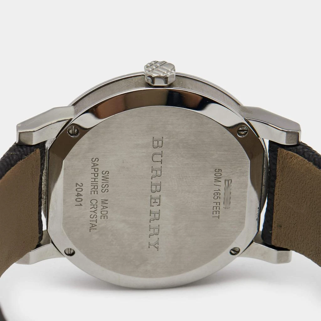 商品[二手商品] Burberry|Burberry Grey Stainless Steel Leather Heritage BU9024 Men's Wristwatch 38 mm,价格¥1287,第5张图片详细描述