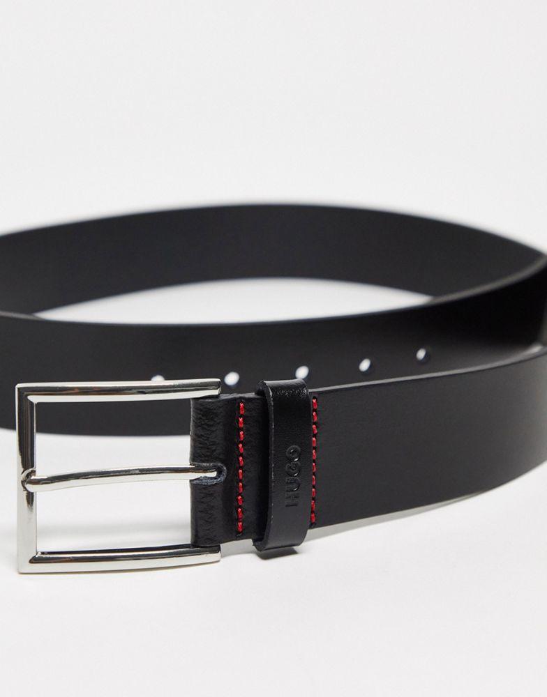 HUGO Giaspo leather belt in black商品第2张图片规格展示